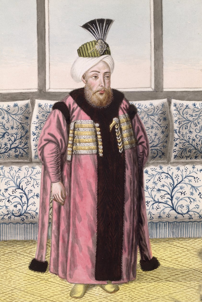 Mustapha II (1664-1703) Sultan 1695-1703, fra "A Series of Portraits of the Emperors of Turkey", 1808 af John Young