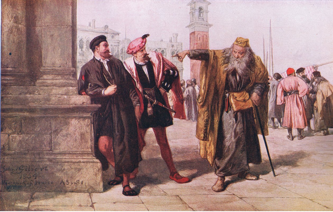 Shylocks svar til Salanio og Salarino, Newnes Pictorial Knowledge Volume 7, 1950