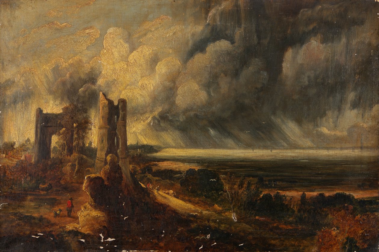 Hadleigh Castle, Themsens udmunding - morgen efter en stormfuld nat (olie på lærred) af John (after) Constable