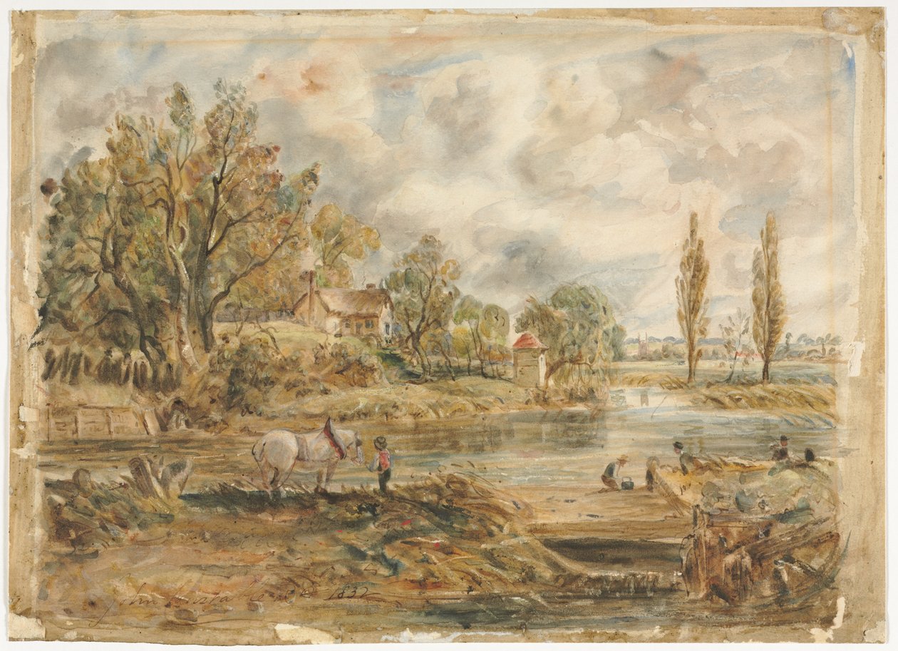 Den hvide hest (akvarel) af John (after) Constable