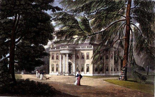 Delaford Park, fra Ackermanns "Repository of Arts af John (after) Gendall