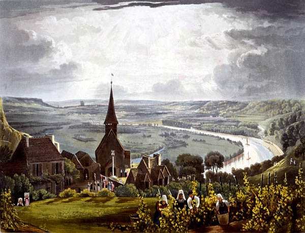Roboise, fra "Views on the Seine", graveret af Daniel Havell (1785-1826), udgivet af R. Ackermann 1821 (farvelitografi) af John (after) Gendall