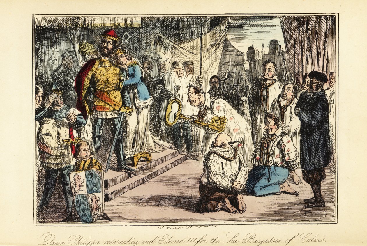 Kong Edward III af England efter belejringen af Calais i 1347 af John (after) Leech