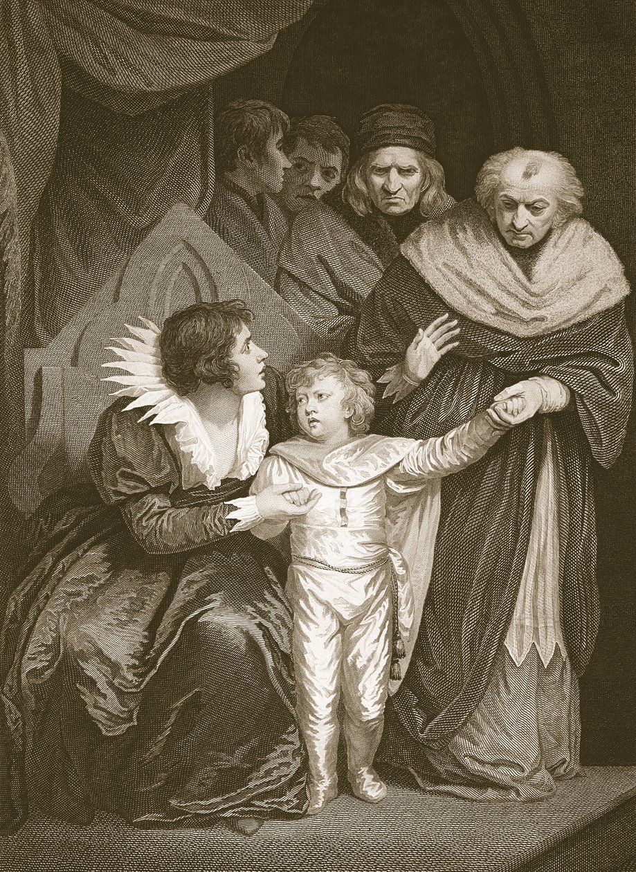 Duke of York, bror til Edward V, fratrådt af dronningen, indgraveret af J. Fittler, illustration fra David Humes 