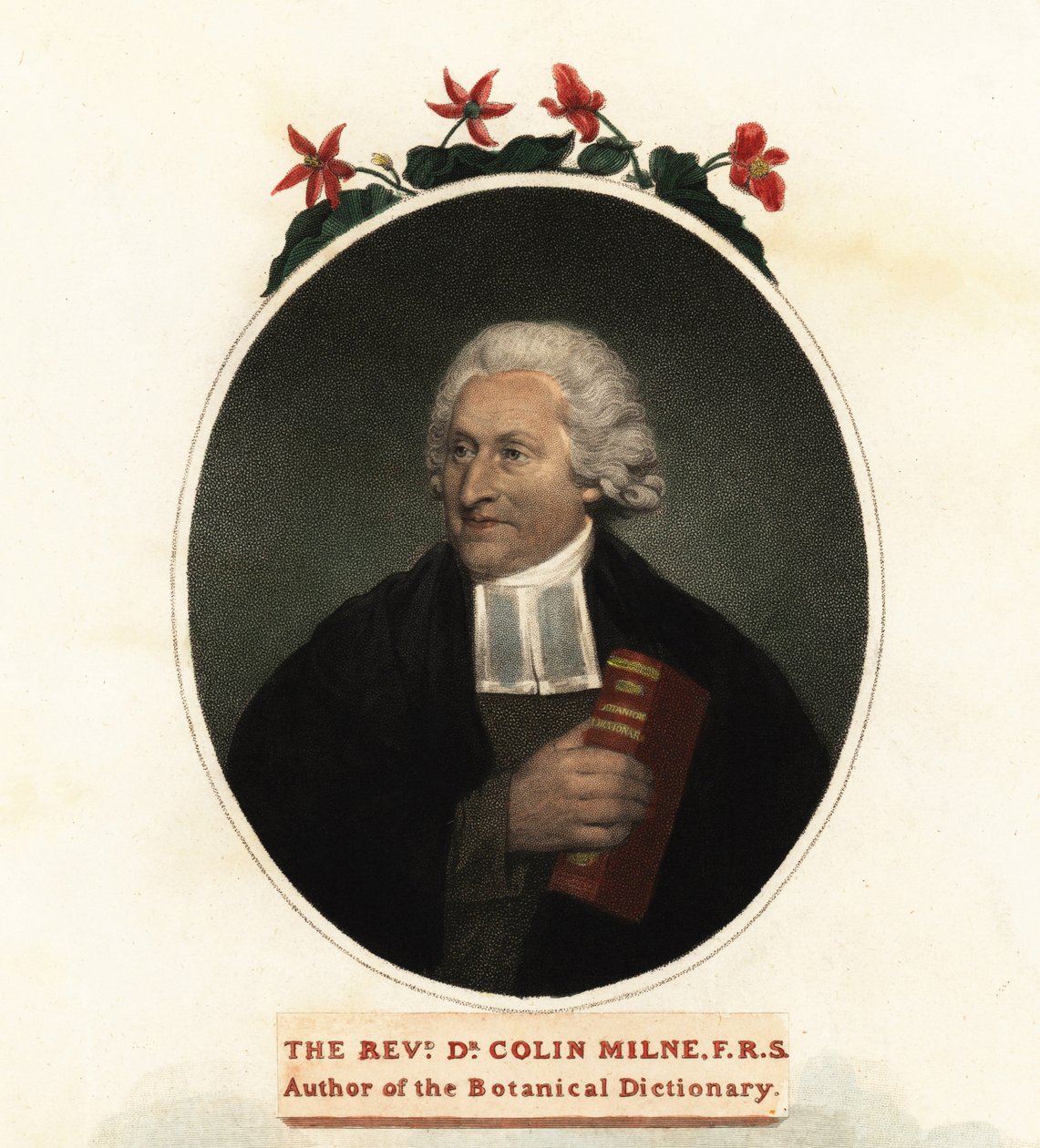 Portræt af Colin Milne, botaniker.1806 (gravering) af John (after) Russell