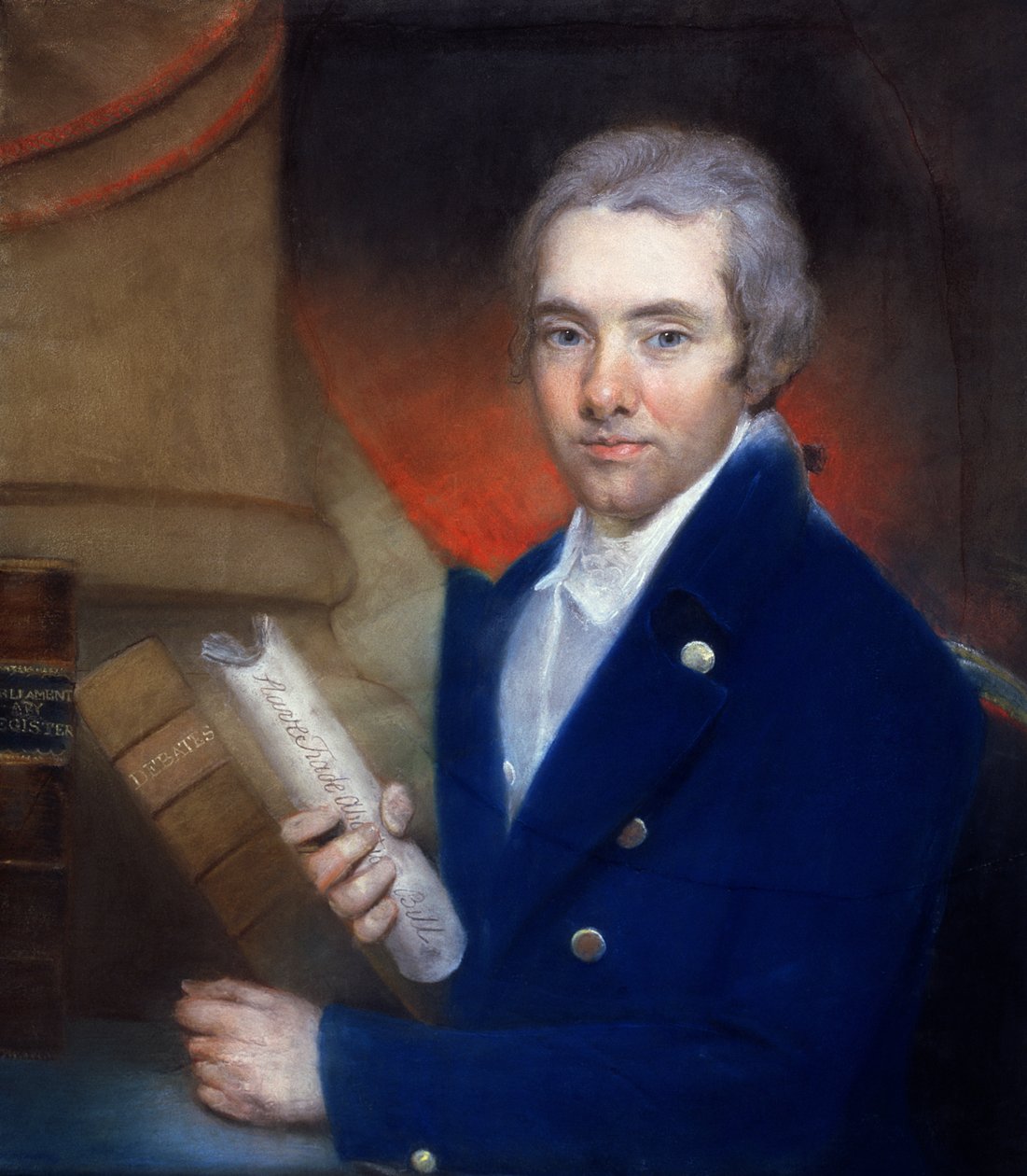 Portræt af William Wilberforce (1759-1833) (pastel på papir) af John (after) Russell