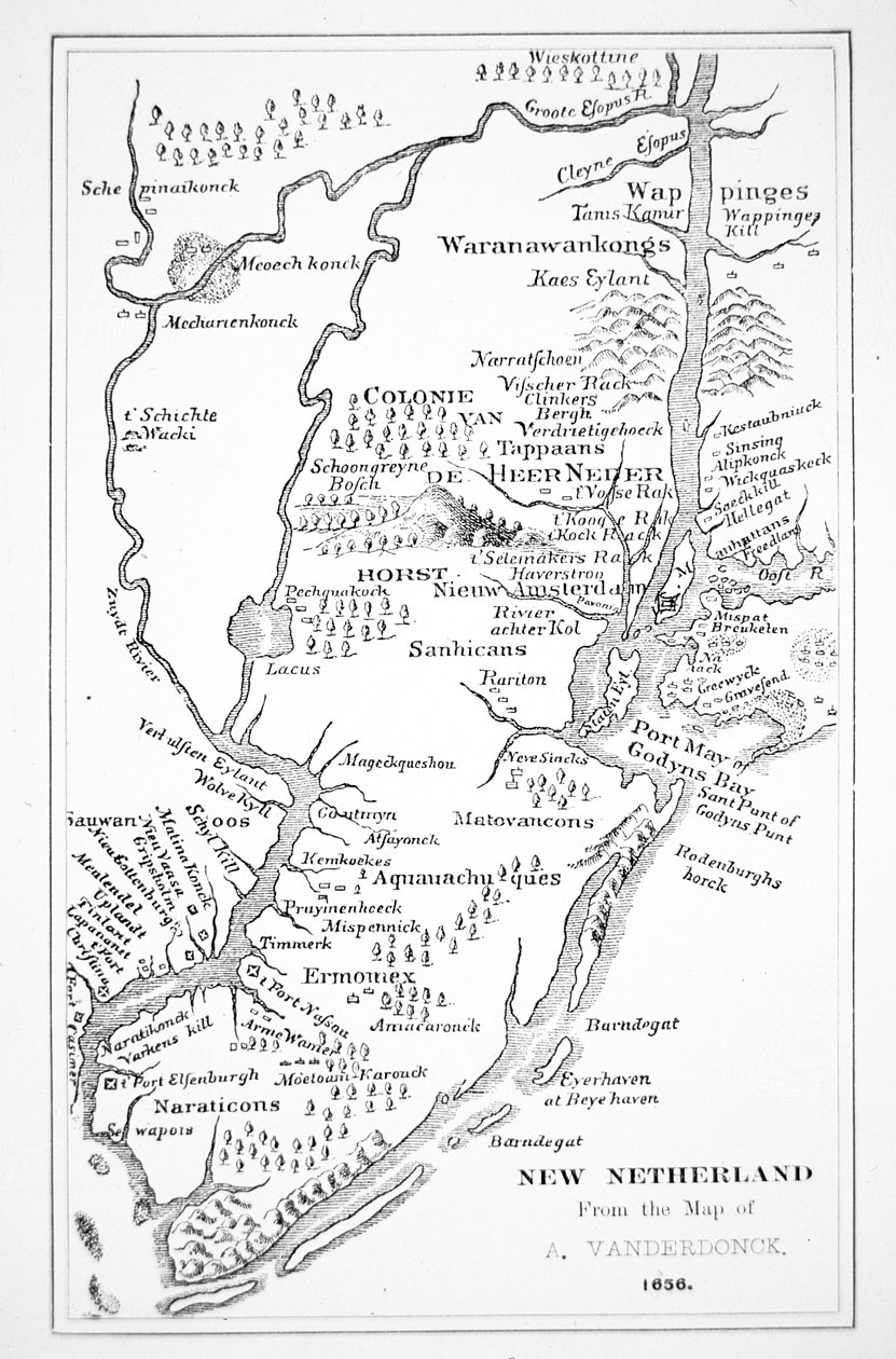 Colonial America: Den hollandske koloni i New Netherland (litho) af John (after) Vanderbank