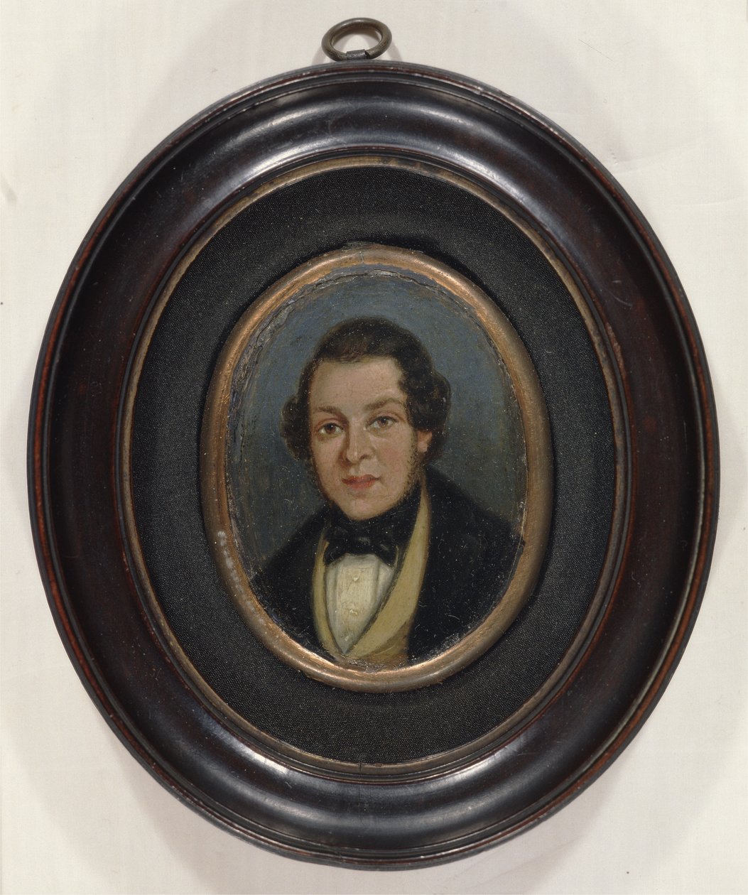 Miniature: Portræt af Abram Constable (1783-1862), bror til kunstneren (olie på bord) af John (attr. to) Constable