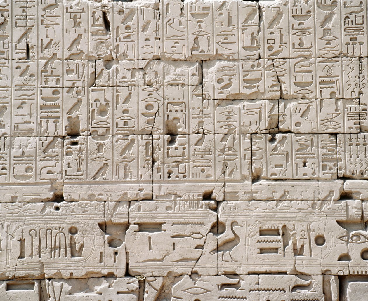 Egypten, Luxor Governorate, Karnak, Great Temple of Amon, Great Hypostyle Hall, Detail of Ydermur af Walter Charles Mills