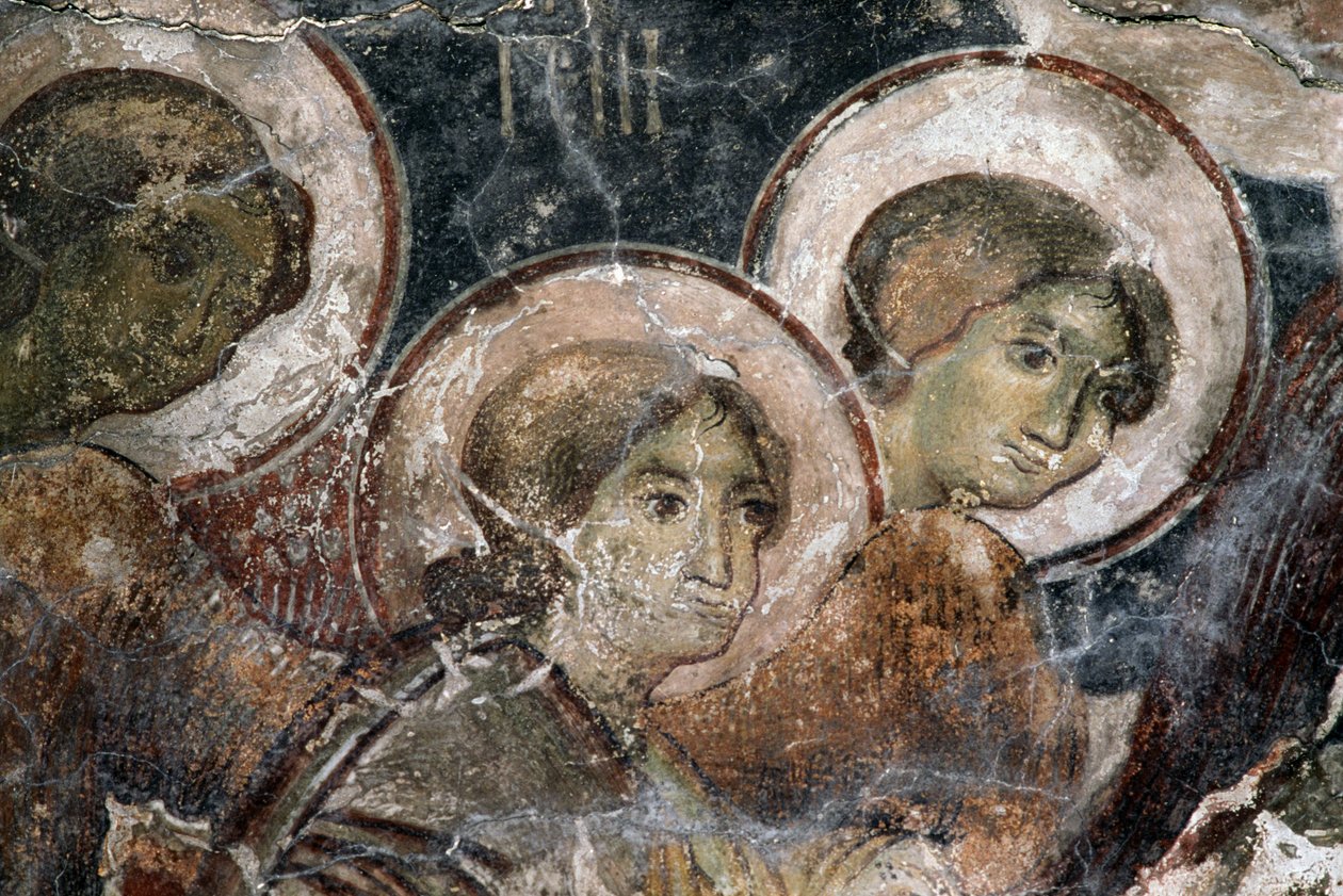 Kalkmalerier i Church of Metamorphosis tou Sotiros, Kefali, Kreta, Grækenland (foto) af Walter Charles Mills