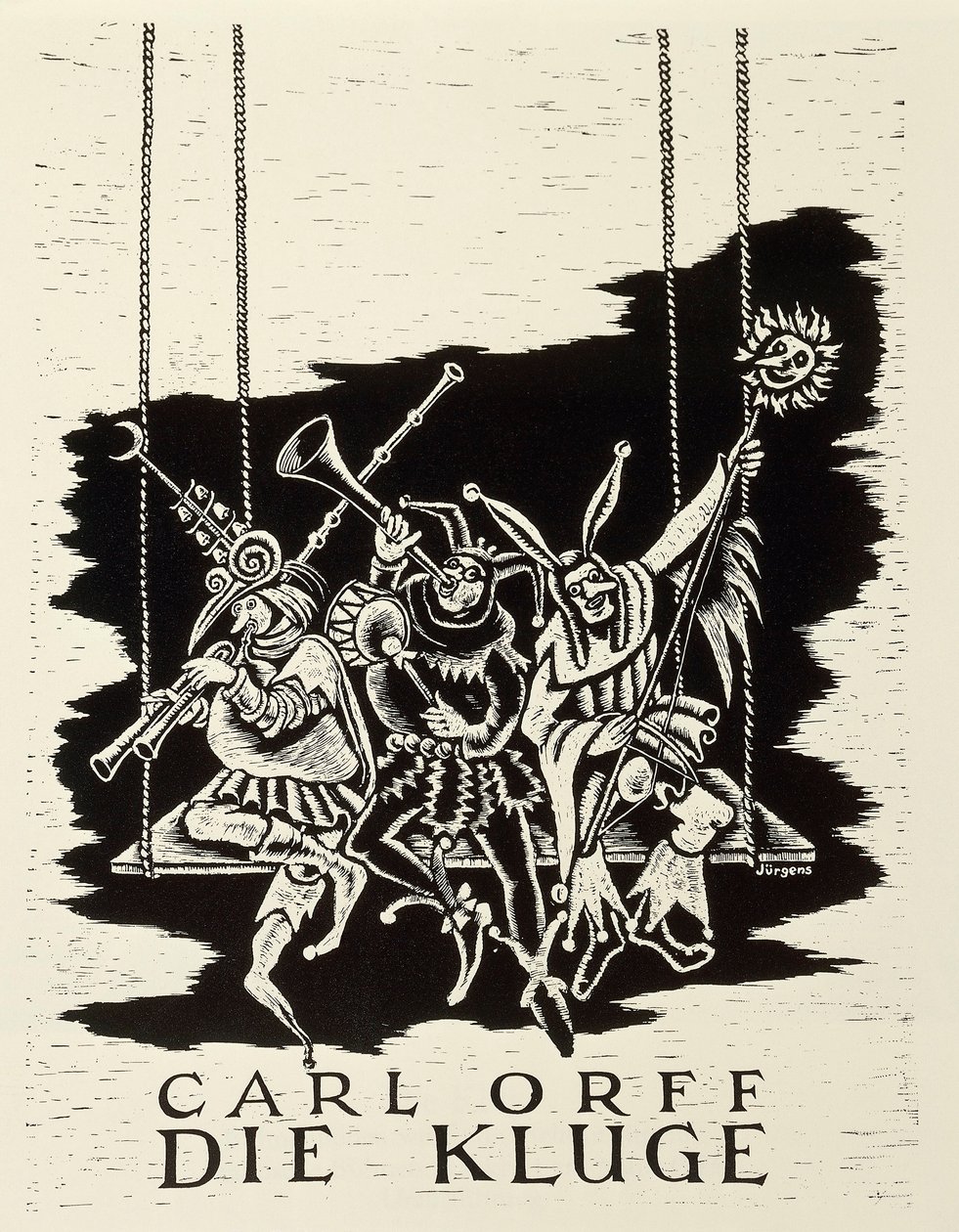 Tyskland, diessen am ammersee, Playbill til premiere på Die Kluge (Den kloge kvinde) af Carl Orff (1895-1982) i Frankfurt af Walter Charles Mills