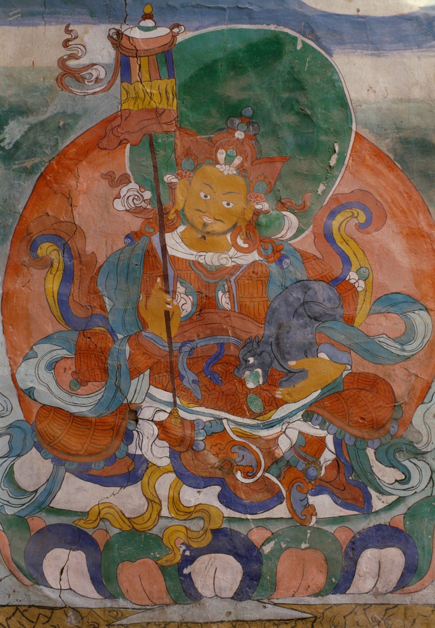 Vægmaleri fra Lamaist Monastery of Hemis, Ladakh, Indien af Walter Charles Mills