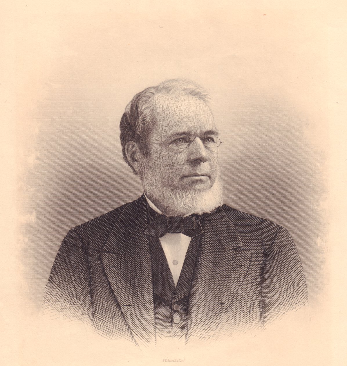 Portræt af den amerikanske gravør Andrew Varick Stout (1835-1906), gravering af FE Jones fra ladies Repository, USA, omkring 1870 af Walter Charles Mills