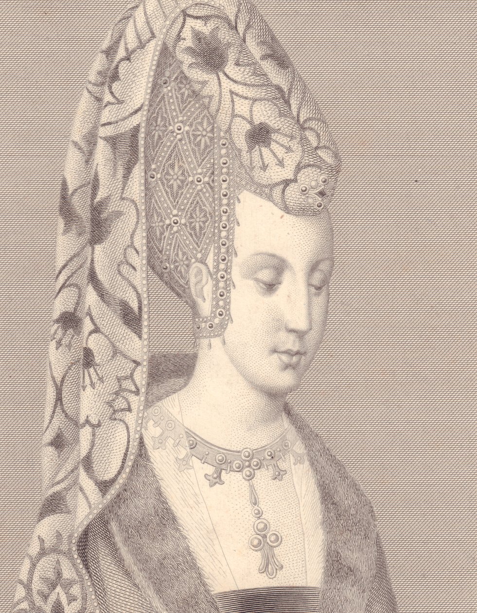 Portræt af Isabelle eller Isabeau af Bayern-Ingolstadt, dronning af Frankrig af Walter Charles Mills