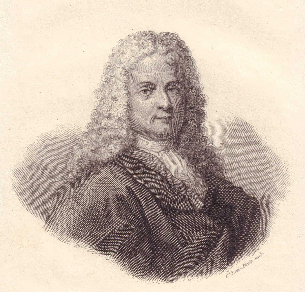Portræt af den italienske matematiker Jacopo Riccati (1676-1754), kobberstik af Caterina Piotti-Pirola af Walter Charles Mills