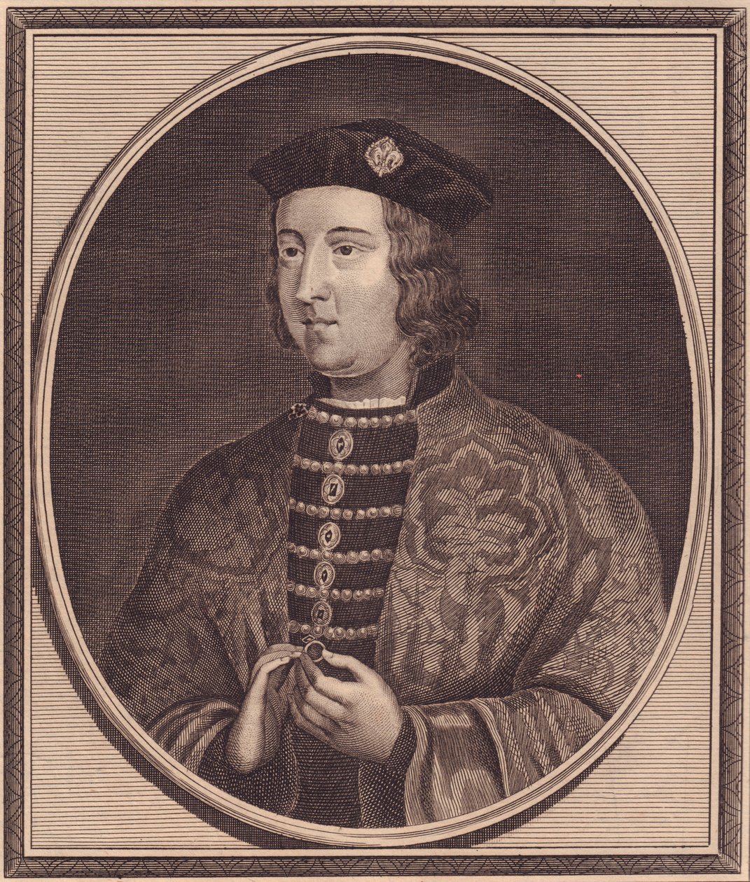Portræt af kong Edward IV af England (1442-1483), kobberstik af John Goldar (1729-1795) af Walter Charles Mills