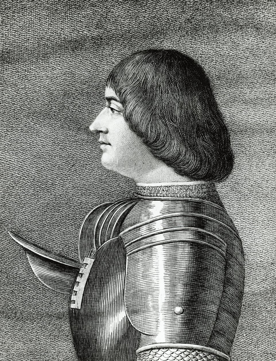 Portræt af Ludovico Sforza, kendt som Il Moro (1452-1508), hertug af Milano, gravering af Walter Charles Mills