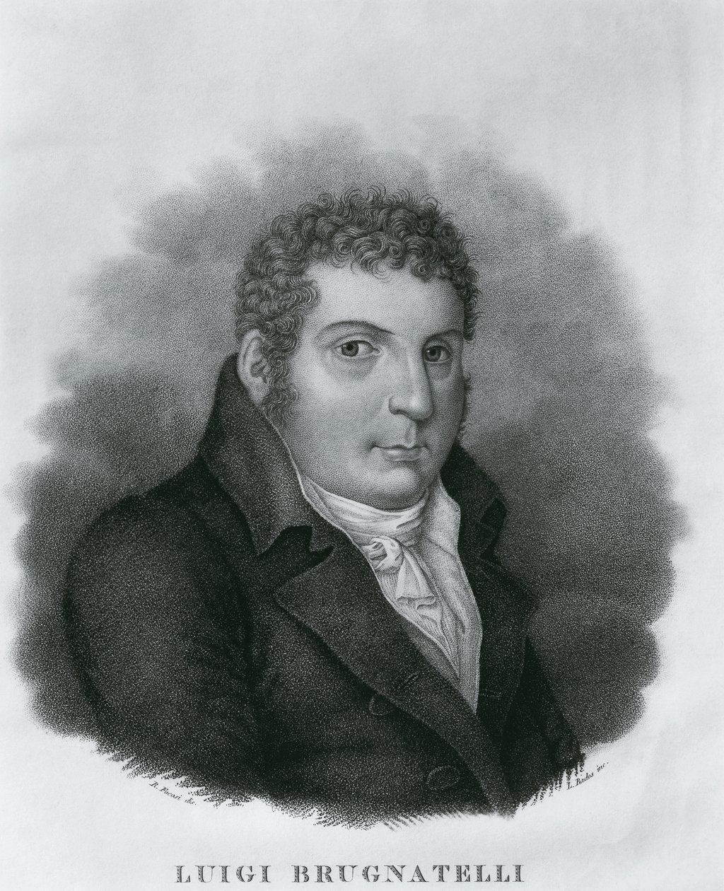 Portræt af Luigi Valentino Brugnatelli (1761-1818), italiensk kemiker og opfinder af galvanisering, ætsning af Luigi Rados (1773-1840) efter tegning af Roberto Focosi (1806-1862) af Walter Charles Mills