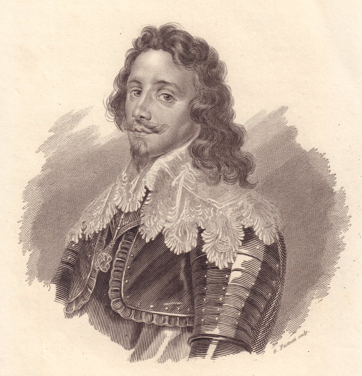 Portræt af Thomas Francis af Savoyen, prins af Carignano (1596-1656), kobberstik af G. Fusinati efter maleri af Van Dick af Walter Charles Mills