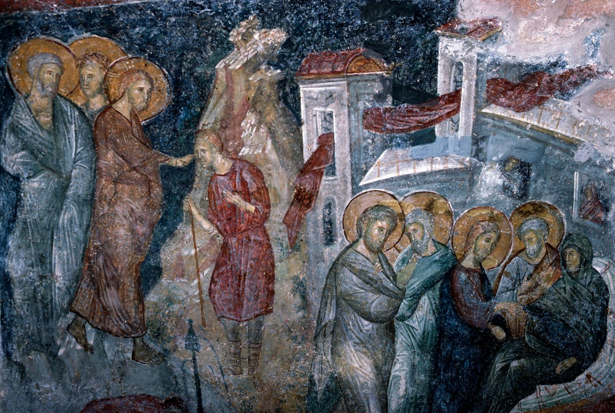 Scener fra Jesu liv, fresko i Agia Sophia kirken af Walter Charles Mills