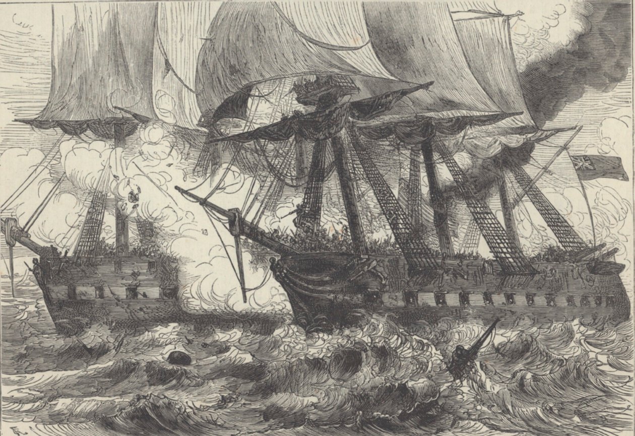 Sea Battle (litho) af Walter Charles Mills