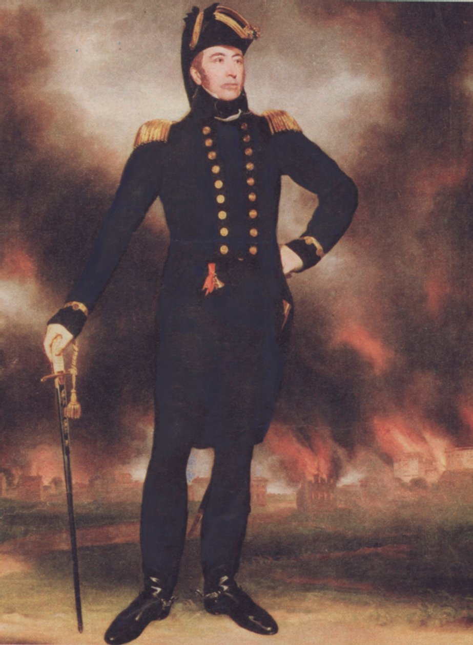 Sir George Cockburn (1772-1853) (farve litho) af Walter Charles Mills