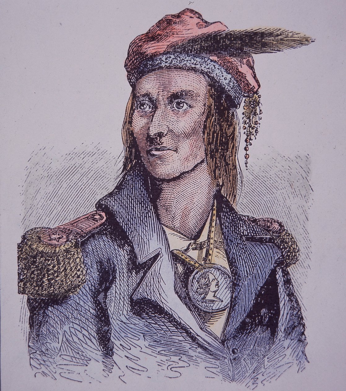 Tecumseh (farvet gravering) af Walter Charles Mills