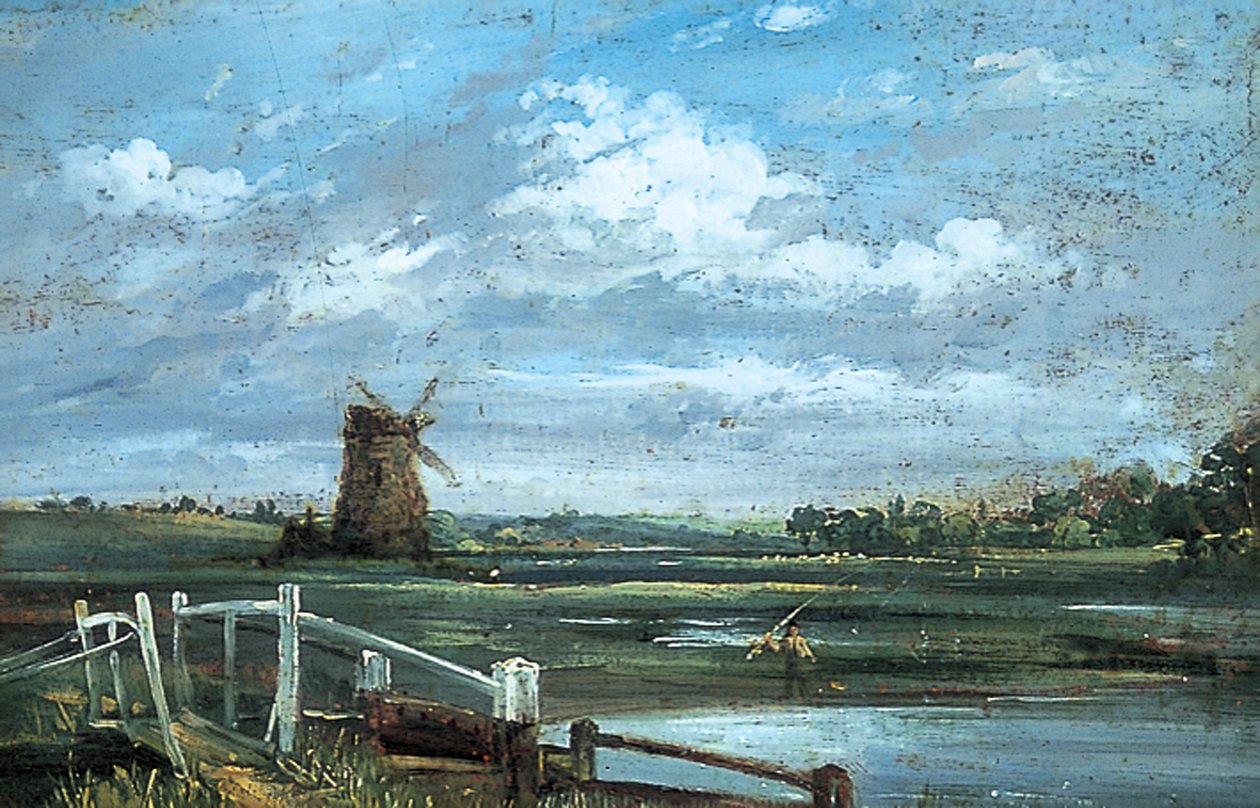 I nærheden af Haddon, Derbyshire (olie på lærred) af John (manner of) Constable