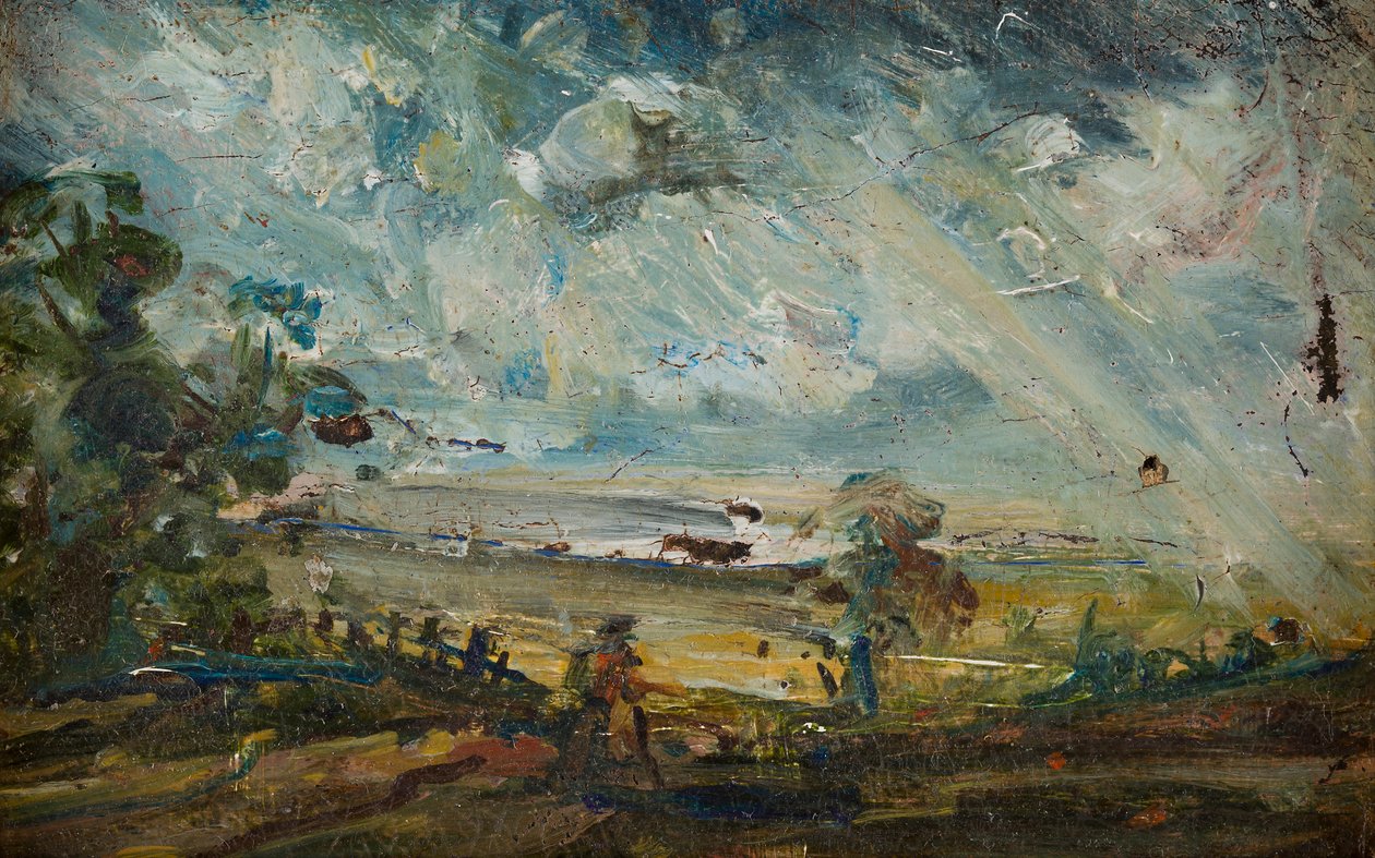 Plein Air Sketch of a Bay (olie på lærred) af John (manner of) Constable