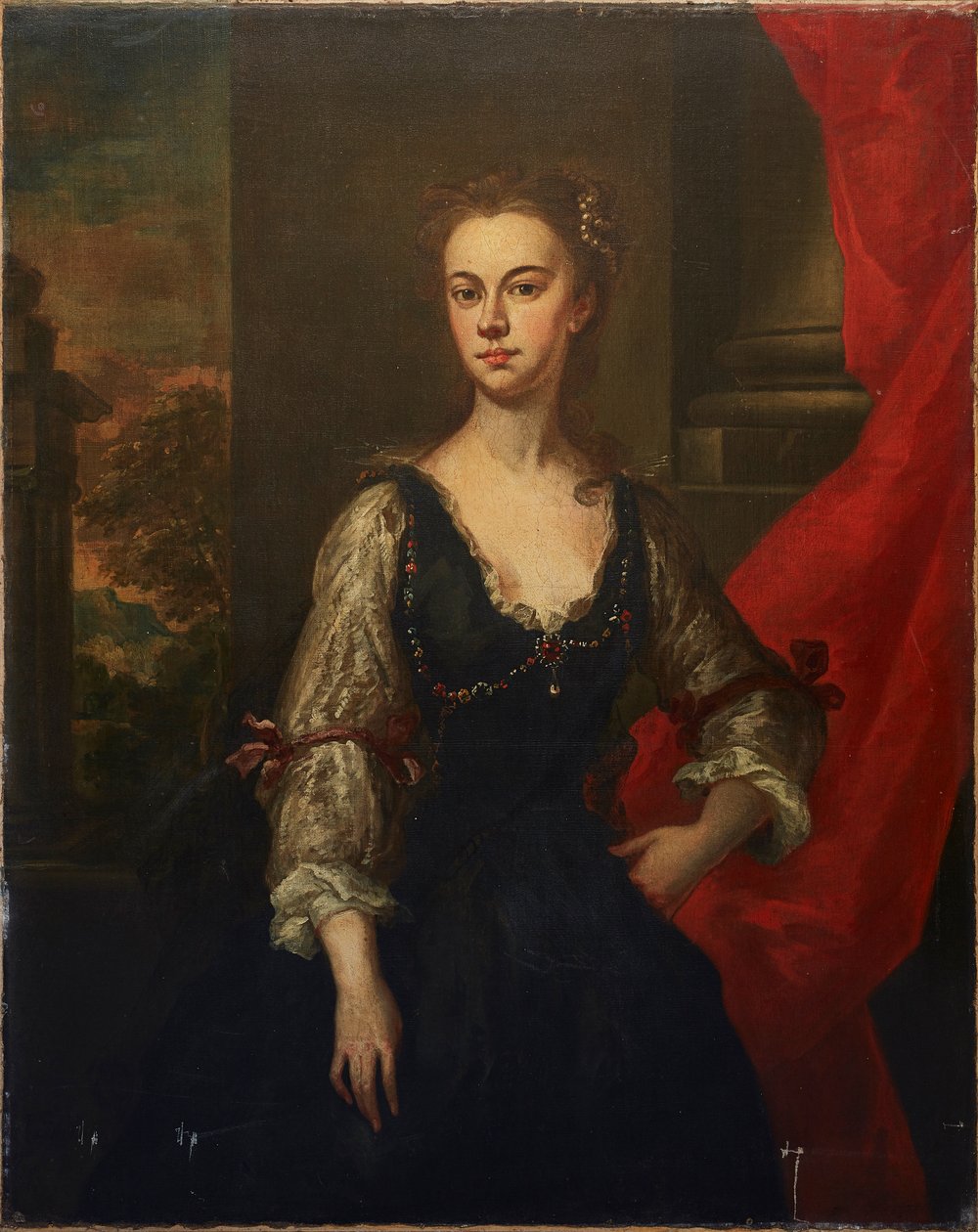 Portræt sagde at være Elizabeth, grevinde af Pembroke (1674-1739) (olie på lærred) af John (studio of) Vanderbank