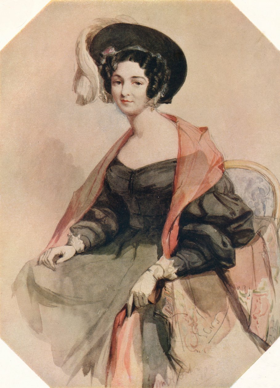Portræt af en dame, c1855 af John Absolon