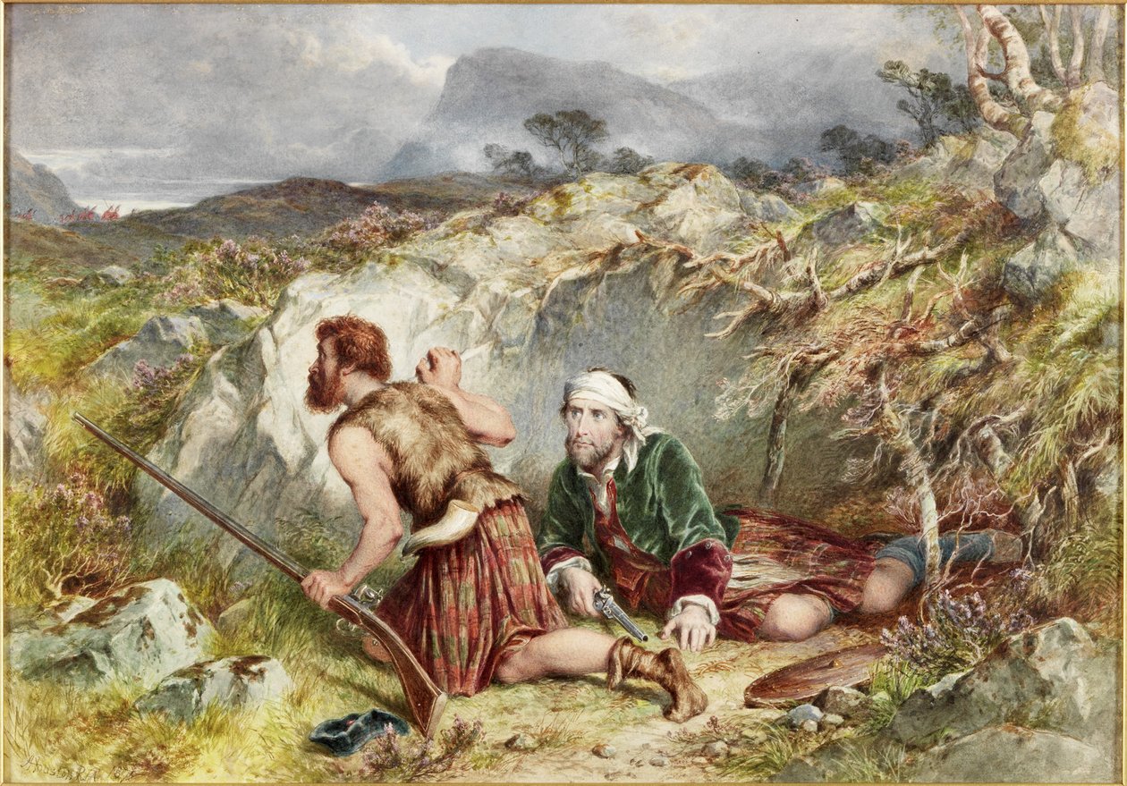 Fugitives from Culloden (akvarel og bodycolour på karton) af John Adam P. Houston