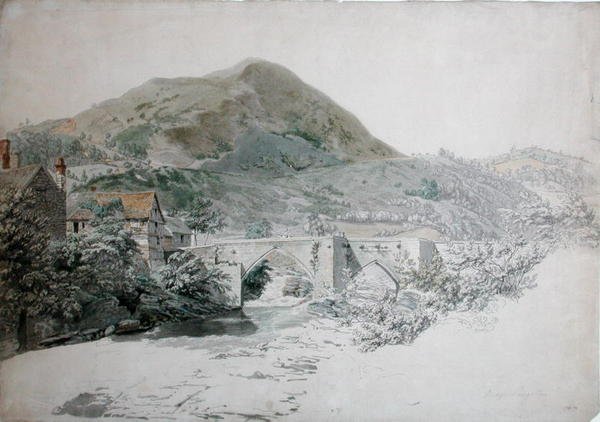 Bridge, Llangollen (akvarel på papir) af John Alexander Gresse