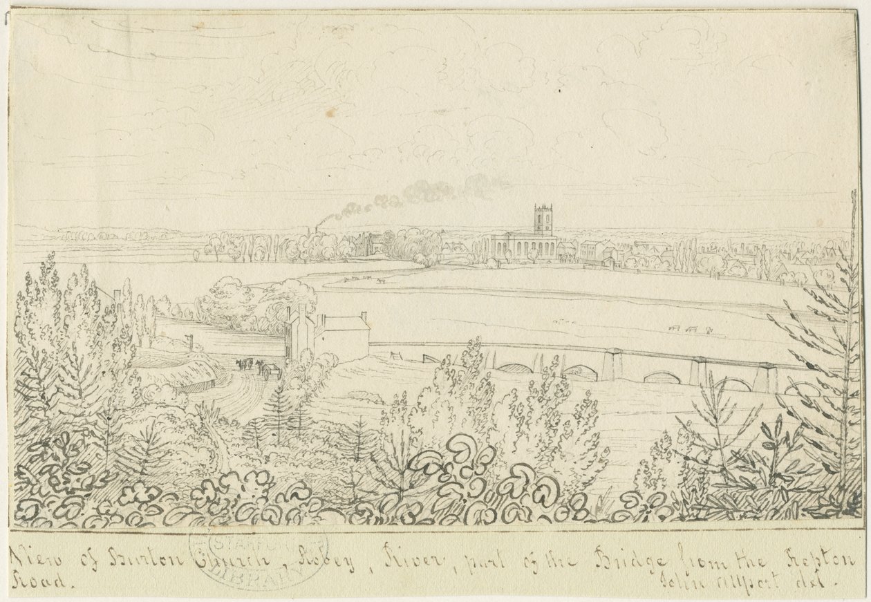 Burton-upon-Trent: pen- og blæktegning, nd [1799-1854] af John Allport