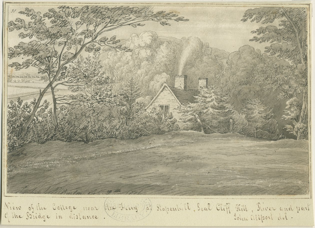 Burton-upon-Trent: pen- og blæktegning, nd [1799-1854] af John Allport