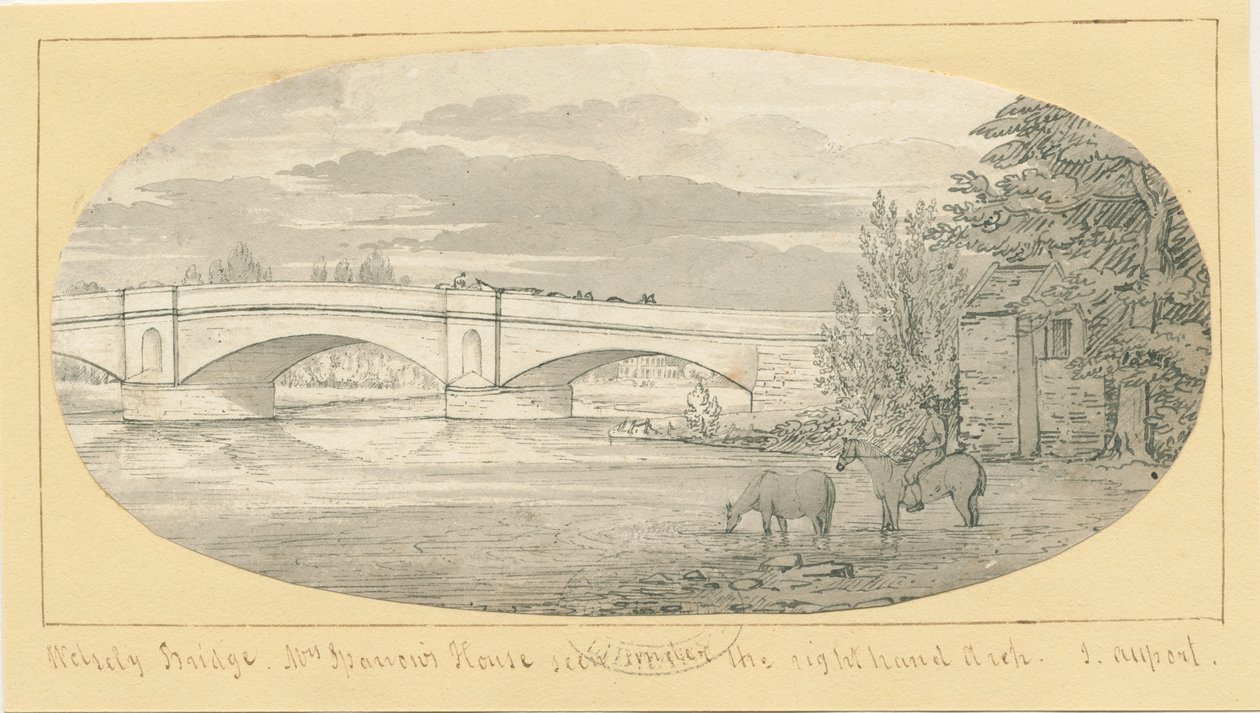 Wolseley Bridge: pen og vask tegning, nd [1799-1854] (tegning) af John Allport