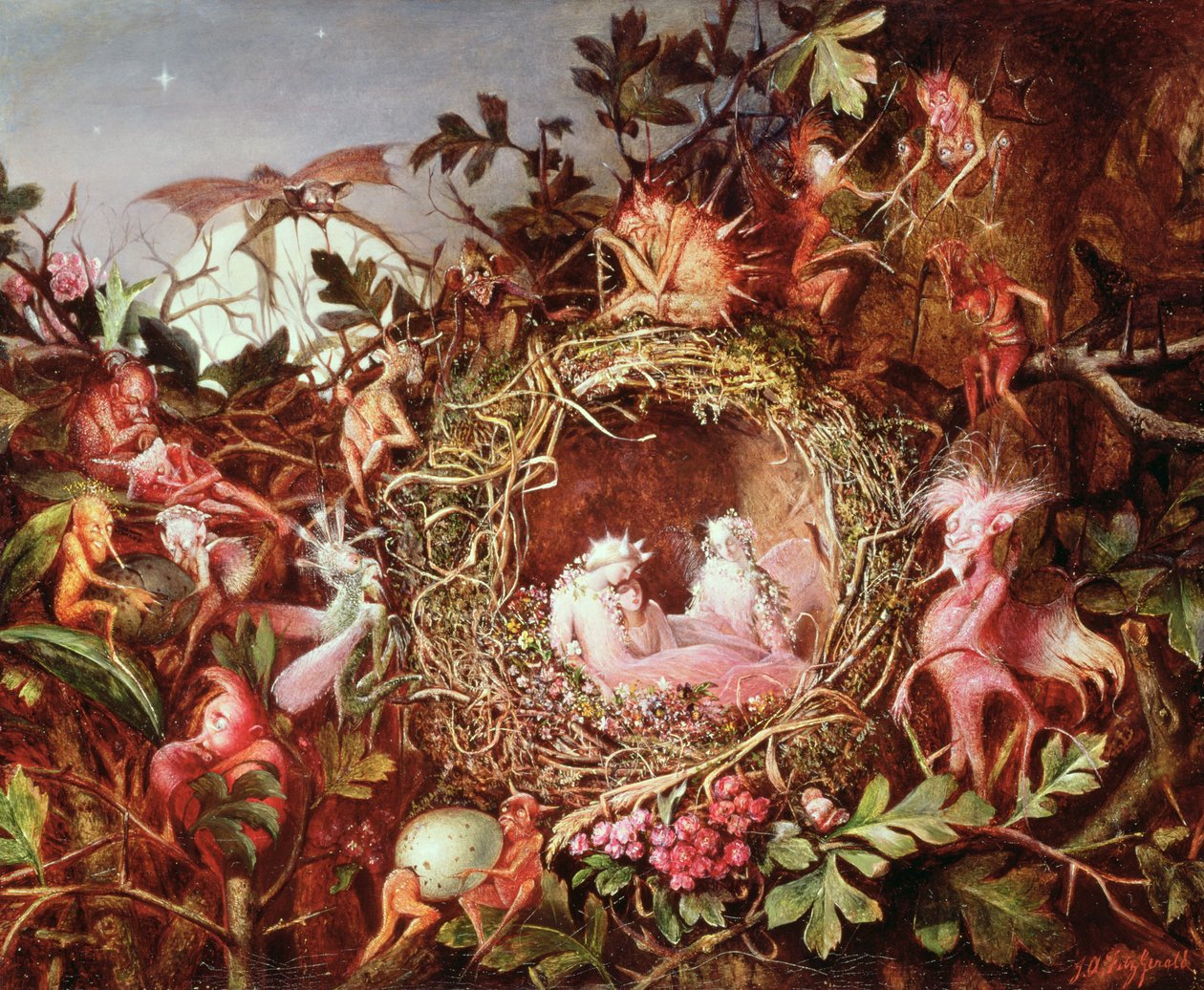 Feer i en fuglerede (uden ramme - se også 84823) af John Anster Fitzgerald