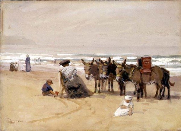 En stille eftermiddag (akvarel) af John Atkinson