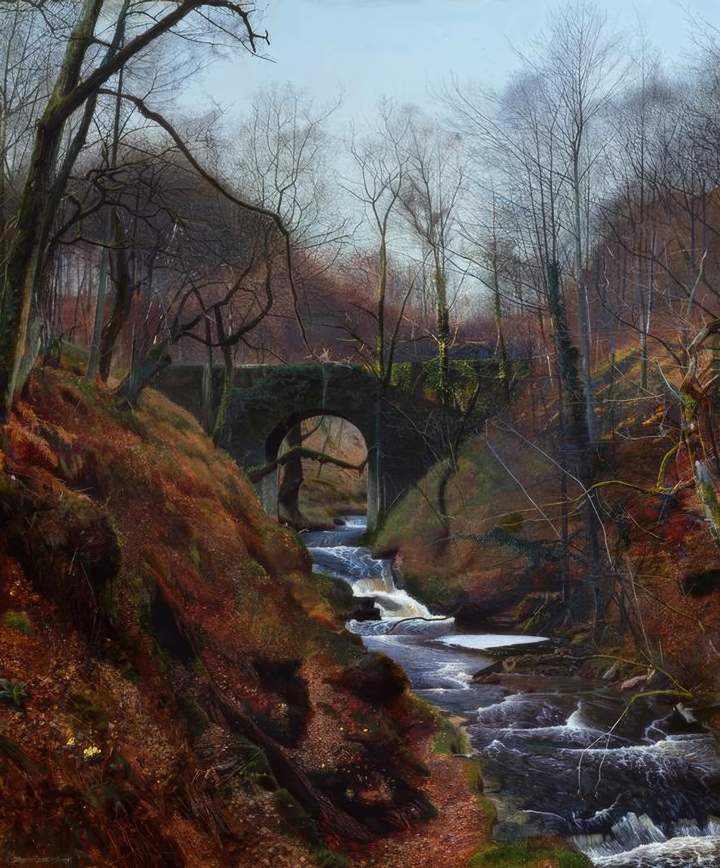 Barden, Ghyll Beck / Gemälde, 1867, v. J.A. Grimshaw af John Atkinson Grimshaw