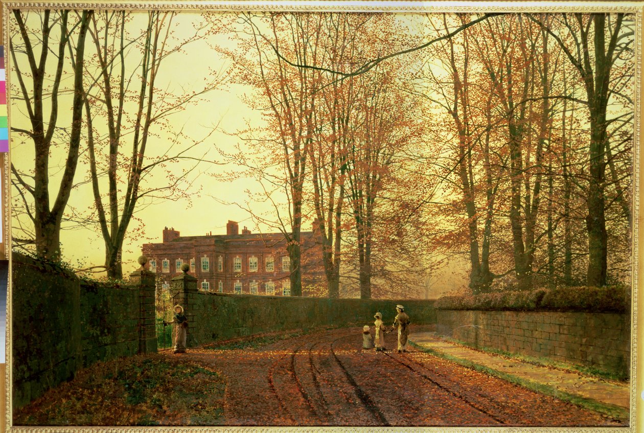 Går i kirke, 1880 af John Atkinson Grimshaw
