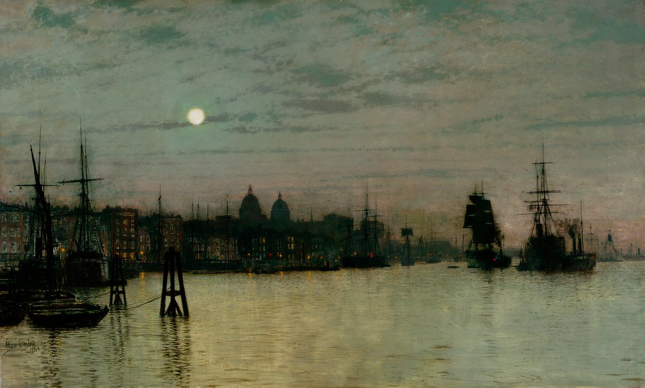Greenwich, Half Tide, 1884 af John Atkinson Grimshaw
