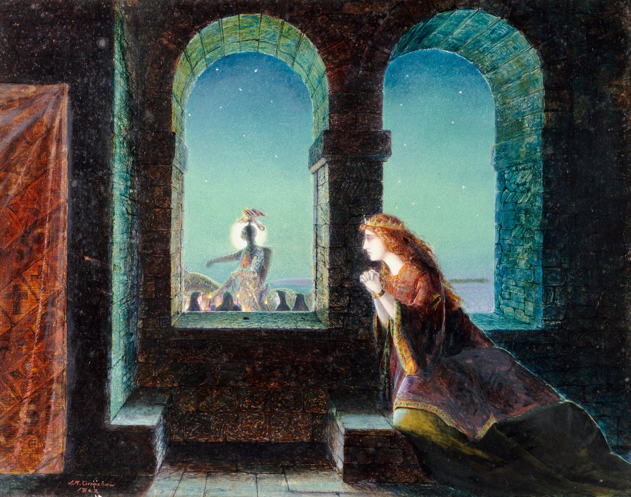 Guinevere, 1863 af John Atkinson Grimshaw