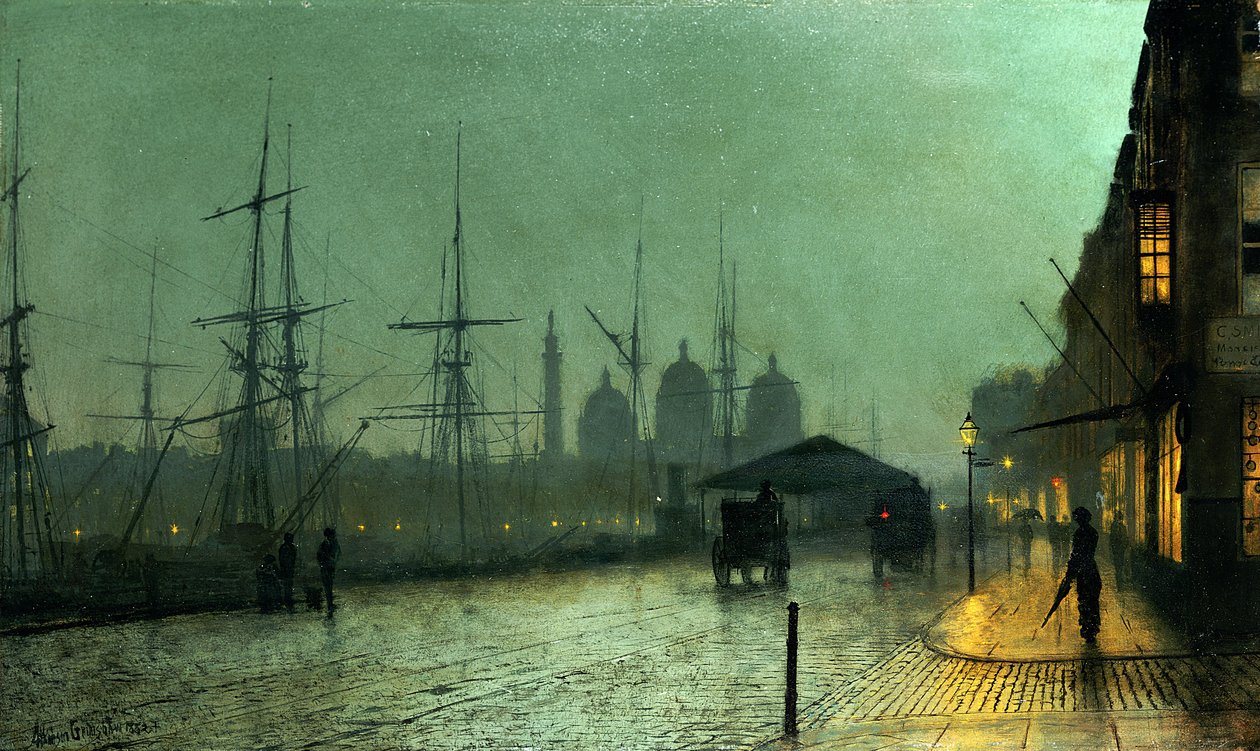 Humber Dockside, Hull, 1882 af John Atkinson Grimshaw