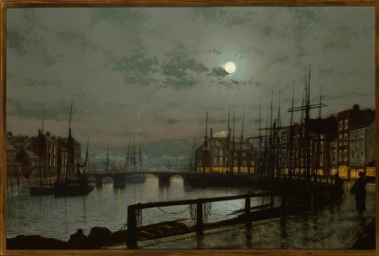 J.A.Grimshaw, Whitby / Gemälde, 1883 af John Atkinson Grimshaw