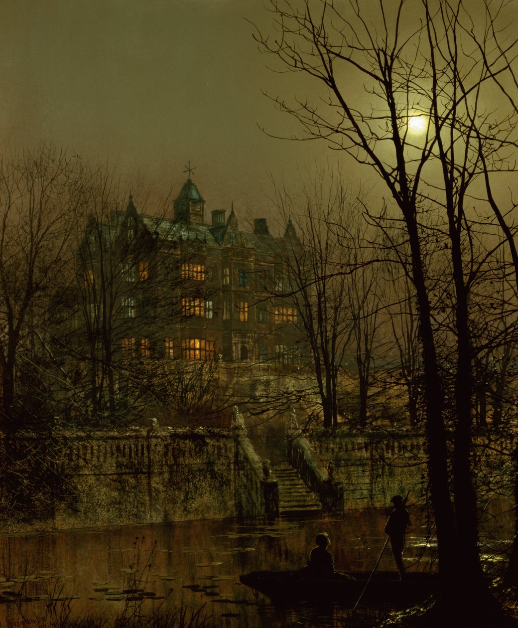 Knostrop Old Hall, Leeds af John Atkinson Grimshaw
