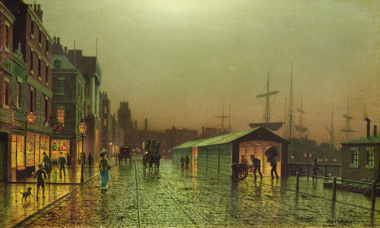 Liverpool Docks af John Atkinson Grimshaw