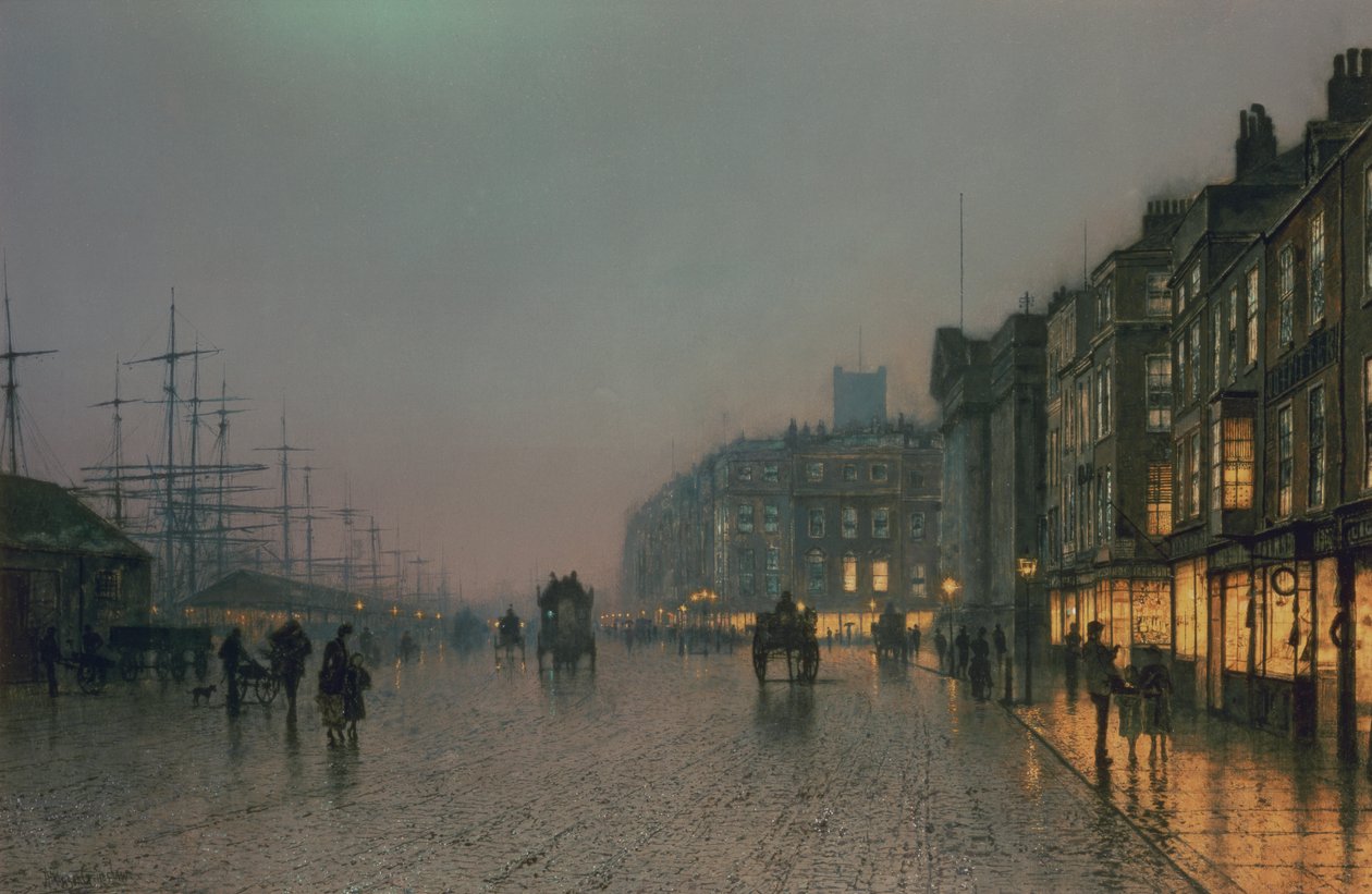 Liverpool Docks fra Wapping, ca. 1870, af John Atkinson Grimshaw