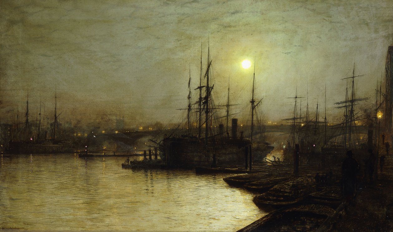Night Toil, Billingsgate Wharf, af John Atkinson Grimshaw