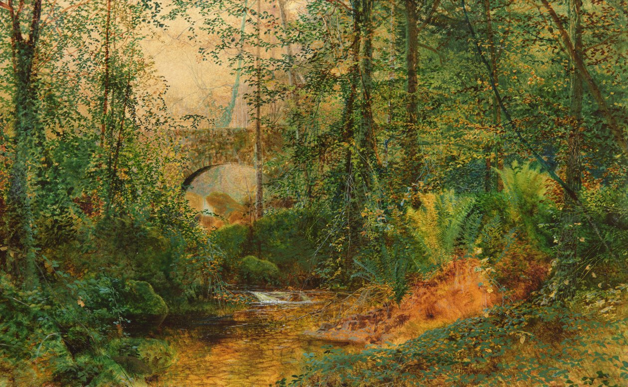 Flodlandskab af John Atkinson Grimshaw