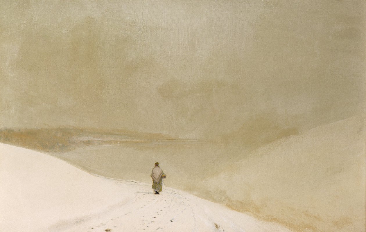 Snow and Mist (Caprice in Yellow Minor) (olie på lærred) af John Atkinson Grimshaw